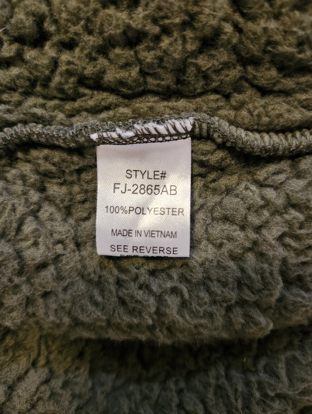 Zenana Olive Green Sherpa High/Low Zip Vest Women's Size Medium - Picture 4 of 4